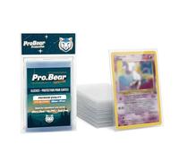 ProBear Sleeves Cartes 100 Microns - 100 Pochettes Transparentes 66x91 mm - Protège Cartes compatible avec Pokémon, Magic - Sans PVC ni Acide
