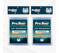 ProBear Sleeves Cartes 100 Microns - 200 Protèges Cartes compatible avec cartes Pokemon, Magic, Lorcana, One Piece ou Dragon Ball Pochettes Transparentes 66x91 mm Sans PVC ni Acide