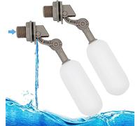 PROBEEALLYU Lot de 2 d'eau 1/2 "Arrêt automatique Robinet à tournant sphérique à flotteur pour réservoir d'eau à remplissage automatique avec adaptateur de tuyau d'eau pour aquarium d'abreuvoir