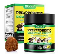 Probiotique Chien - 30 Probiotiques à Mâcher pour Chiens, Complement Alimentaire Chien pour la Digestion, Favorisent la Santé Intestinale, Soulagent Les Gaz et la Constipation, Saveur Canard