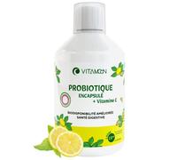 Probiotique encapsulé à boire avec vitamine C - Ferments Lactiques 10 Mds d’UFC - 4 Souches Exclusives dont Lactobacillus - Digestion & Immunité - 500ml