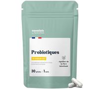 Probiotique Flore Intestinale - 20 Milliards UFC/Jour - Équilibre du Microbiote - 30 Gélules pour 1 Mois - Lactobacillus Gasseri, Rhamnosus, Bifidobacterium - Fabriqué en France - Essentials by Novoma