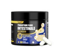 Probiotique Flore Intestinale，60 Gélules ，50 Milliards CFU, 20 Souches，Sans Gluten, Sans OGM，Équilibre du Microbiote & Bien-être Digestif