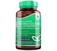 Probiotique Flore Intestinale 60 milliards d'UFC, 21 Souches Bactériennes avec Lactospore® Inuline Lactobacillus Gasseri Bifidobacterium - Enzymes Digestives Prebiotique et Probiotique de Nutravita