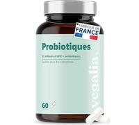 Probiotique Flore Intestinale - 60 Milliards UFC/Jour - 10 Souches 100% Françaises - 60 Gélules Gastro-Résistantes - Prébiotiques + Probiotiques - Confort Digestif & Microbiote - Fabriqué en France