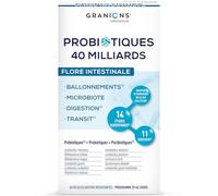 Laboratoire des Granions Probiotiques 40 Milliards Flore Intestinale Digestion 40 Gélules