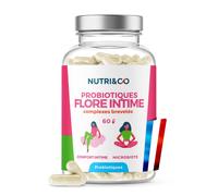 NUTRI & CO Probiotique Flore Intime - 6 Souches dont Lactobacillus Crispatus + 2 Complexes Brevetés SynbAEctive® - Flore Intime & Microbiote - 60 Gélules Gastro-Résistantes - Conditionné en France