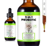 Probiotique pour chat 60 ml, gouttes probiotiques pour chat, pour soutenir la santé intestinale, renforcer le système immunitaire, soulager les douleurs gastro-intestinales, pré- et probiotiques avec