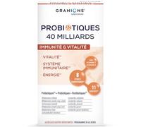 GRANIONS Probiotiques 40 Milliards - Probiotique Immunité & Vitalité 11 Souches - Probiotique Système Immunitaire, Énergie, Vitalité - Vitamine C Liposomale, Vitamine D3, Zinc - 20 Jours
