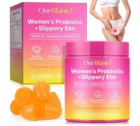 Probiotiques Gummies pour Femmes, Flore Intime Gummies Saveur Ananas, avec Orme Rouge, Support pH et Immunité, Flore intestinale, 60 Gummies