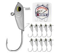 PROBITE Lot de 10 hameçons ultra légers avec yeux de poisson 3D pour crappie, truite, panfish, bar et appâts en plastique souple