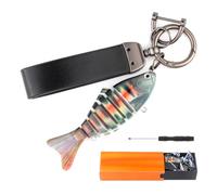 PROBITE Porte-clés poisson articulé avec breloques colorées | Porte-clés amusant inspiré du poisson avec breloques colorées pour clés, sacs à dos, sacs à main et sacs