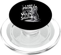 Problem Cat I Have A Problem Funny Edgy Cat PopSockets PopGrip pour MagSafe