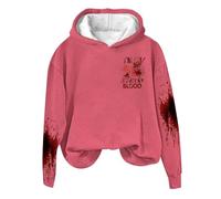 Problem Solved Bloody Sweat à capuche Femmes Halloween Cosplay Merch à manches longues Streetwear Sweat shirt 3D Vêtements Hauts sanglants avec des lettres amusantes Pull capuche avec éclaboussures