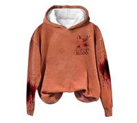 Problem Solved Bloody Sweat à capuche Femmes Halloween Cosplay Merch à manches longues Streetwear Sweat shirt 3D Vêtements Hauts sanglants avec des lettres amusantes Pull capuche avec éclaboussures