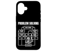 Problem Solving Flowchart Funny Office Humor for Engineers Coque pour iPhone 16