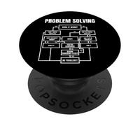 Problem Solving Flowchart Funny Office Humor for Engineers PopSockets PopGrip Adhésif