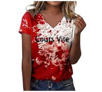 Probleme Resolu ProblèMe RéSolu Tee Shirt Femme Humour Femme Col V Deguisement Halloween DéGuisement Zombie Sanglant Tee Shirt Déguisement Halloween Blood Haut