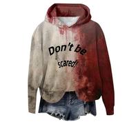 Problème Résolu Sweat a Capuche Femme Sanglant Deguisement Halloween Femme Bloody Horror Pull Hoodie Oversize Blood à Manches Longues Sweats Vampire Déguisement Costume Halloween Sweatshirts