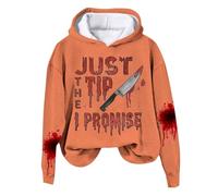 Problème Résolu Sweat a Capuche Femme Sanglant Deguisement Halloween Femme Bloody Horror Pull Hoodie Oversize Blood à Manches Longues Sweats Vampire Déguisement Costume Halloween Sweatshirts
