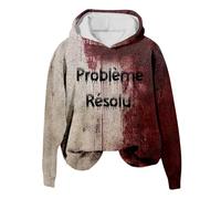 Problème Résolu Sweat à Capuche Longues Veste Outwear Costume Halloween Femme avec Blood éclaboussures de Hoodies Plus Size Couple Hoodie à Manches Longues Sweat Shirt Automne Et Hiver La Ado Fille