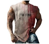 Problème Résolu T Shirt Homme Halloween Bloody Shirt Problem Solved Graphic Débardeur Streetwea Deguisement Bloody Horreur Costume Sanglant Tee Shirt Blood Haut Zombie Sang Qui Fait Peur sans Manches
