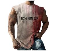 Problème Résolu T Shirt Homme Halloween Bloody Shirt Problem Solved Graphic Débardeur Streetwea Deguisement Bloody Horreur Costume Sanglant Tee Shirt Blood Haut Zombie Sang Qui Fait Peur sans Manches