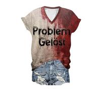 Problème Résolu T-Shirt, Je Vais Bien Chemise Sanglante Femmes, Problème Sanglant Résolu, Femmes Drôles Halloween Sang Horreur Vêtements Cadeau Sang éclaboussures Haut T-Shirt