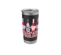 Problèmes de champagne mignon enterrement de vie de jeune fille anniversaire drôle Gobelet isotherme en acier inoxydable double paroi
