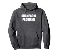 Problèmes de Champagne Sweat à Capuche, Unisexe pour Adultes, Chiné Foncé, XL