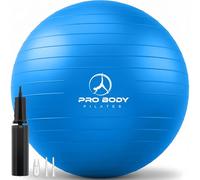ProBody Pilates Ballon d'exercice pour Yoga, Chaise de stabilité, Ballon d'accouchement de qualité Gym pour Grossesse, Fitness, équilibre, entraînement et thérapie Physique (Bleu, 65 cm)