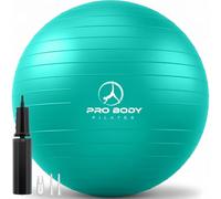 ProBody Pilates Ballon d'exercice pour yoga, chaise de stabilité, ballon d'accouchement de qualité gym pour grossesse, fitness, équilibre, entraînement et physiothérapie (turquoise, 75 cm)