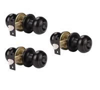 Probrico Lot de 3 poign es de porte int rieures sans cl pour salle de bain, en bronze huil