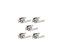 Probrico Lot de 5 poign es de porte carr es levier, sans cl , pour couloir, placard, en nickel satin