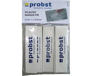 Probst Lot de 5 marqueurs à craie incassable avec fibre de verre intégrée pour surfaces sèches et humides.