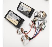 ProBucker Alnico 2 micros Humbucker pour micros Gibson Les Paul avec 4 bornes à connexion rapide 2 V2T faisceau de câblage Push Pull Mise à niveau (zèbre)