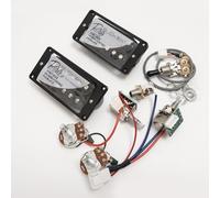 ProBucker Alnico 2 micros Humbucker pour micros Gibson Les Paul avec 4 bornes à connexion rapide 2 V2T - Mise à niveau Push Pull (Noir)