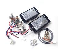 ProBucker Alnico Lot de 2 micros Humbucker chromés pour micros Gibson Les Paul, micros manche et pont avec bornes à connexion rapide à 2 conducteurs, faisceau de câblage 2 V2T, mise à niveau de ton