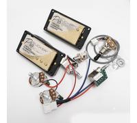 ProBucker Alnico Lot de 2 micros Humbucker pour micros Gibson Les Paul avec 4 bornes à connexion rapide 2 V2T, bobine fendue, mise à niveau haute sortie (doré)