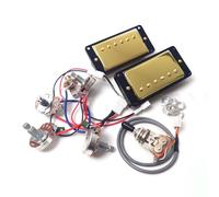ProBucker Alnico Lot de 2 micros Humbucker pour micros Gibson Les Paul avec bornes à connexion rapide à 2 conducteurs et harnais de câblage 2V2T
