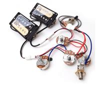 ProBucker Alnico Lot de 2 micros Humbucker zèbre pour micros Gibson Les Paul, micros manche et pont avec bornes à connexion rapide à 2 conducteurs, faisceau de câblage 2 V2T, mise à niveau de ton