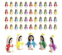 Probuk 50 PCS Mini Figurines Vierge Marie, Miniatures de Jésus, Figurines Religieuses, Décoration Catholiques et Cadeaux Religieux, Ornement Spirituel Miniature pour Table de Pâques, Baptême, Eglise
