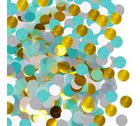 Probuk 5000PCS Confettis en Papier 2.5cm 60g Confettis Ronds Multicolores Tissus Papier Confettis Décoration de Table pour Mariage, Anniversaire, Saint-Valentin, Fête, Ballons Et Autres Décorations