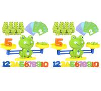 Probuk Jouet Mathématique, Apprentissage Math de Balance Jeu Grenouille Bloc et Cartes de Numérique, Jouets Éducatifs Jeux Mathématiques Cadeau de Noël pour Enfants(Plus de 5 Ans) (Lot de 2)