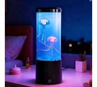 Probuk Lampe Méduse LED Aquarium 20,3 cm, 7 Couleurs Changeantes 4 Modes, Veilleuse Relaxante USB/Batterie, Déco Intérieure pour Chambre Salon Bureau, Cadeau Original Enfants Adultes