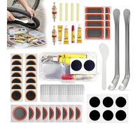Probuk Rustine Velo Kit Reparation Velo 56 Pièces, Rustine Chambre a Air et Accessoires Velo, Boîte Portable avec Colle, Levier et Filtres, pour Pneu Velo Route, VTT, BMX et Electrique