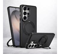 ProBytes Coque en TPU noir avec anneau magnétique rotatif à 360° pour Samsung S26 Ultra | Compatible Qi/MagSafe | Protection de qualité militaire | Finition satinée | Nuances de couleurs riches