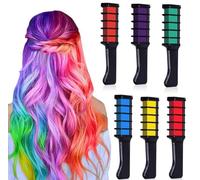ProBytes Craie pour cheveux de couleur instantanée - Non toxique, temporaire, fille, femme, anniversaire et soirée déguisée, maquillage, relooking - Lavable (Multicolore, 2 paquets - 12 peignes)