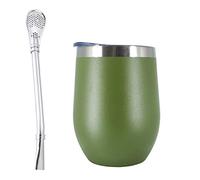 Procap Gourde Yerba Mate améliorée de 12 oz - Tasse à maté Moderne avec Couvercle sans BPA - Acier Inoxydable à Double paroi - Comprend Paille Bombilla - Vert forêt