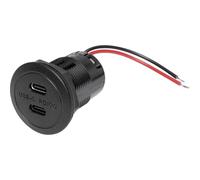 ProCar Power USB-C double prise PD/QC EV sans LED max. 2x 30 watts Charge de courant max=3 A 12 ou 24 V/DC